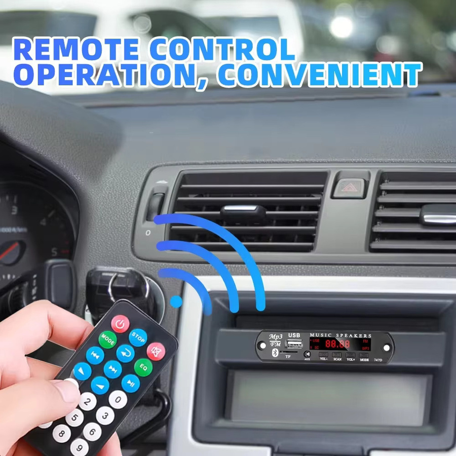 KEBIDU Bluetooth 5.3 MP3-Decoder-Board Schwarz: Kabelloser Auto-Musikplayer mit USB, TF und FM-Radio für Lautsprecher (DC 12V) - Bild 2