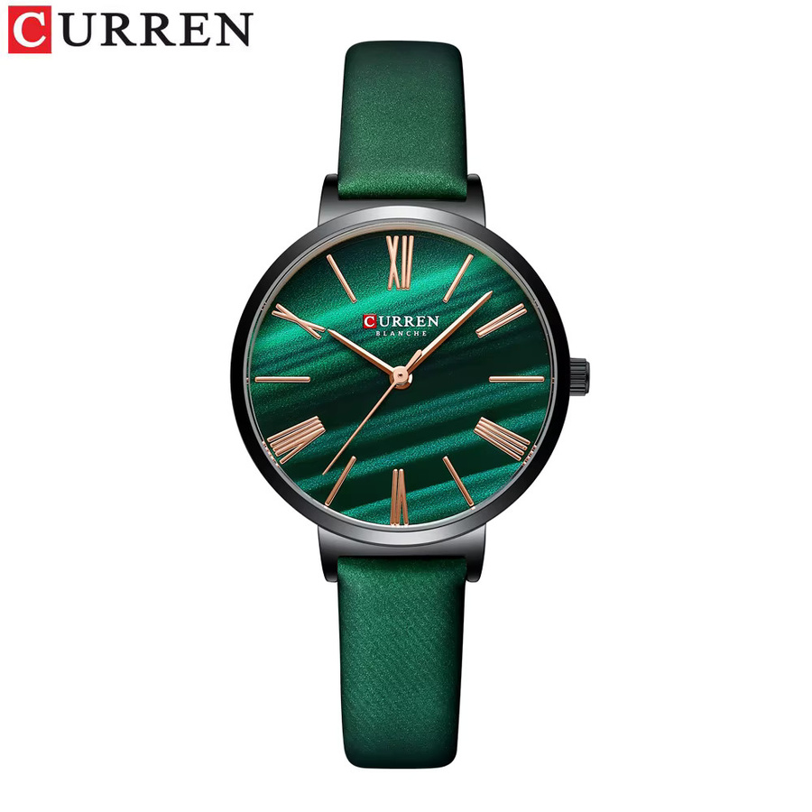 CURREN Armbanduhr Leder, Grün, Damen - Bild 2