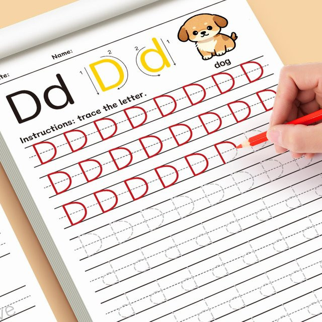 Alphabet-Lernheft zum Nachzeichnen der 26 Buchstaben, buntes Übungsbuch für Kinder ab 3 Jahren zur Förderung der Buchstabenerkennung und Kalligraphie - Bild 1