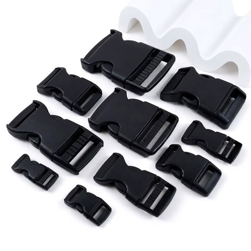 Meetee Seitliche Schnellverschluss-Schnallen aus Kunststoff in Schwarz für Taschenriemen und Hundeleinen, 10-38mm - Bild 4