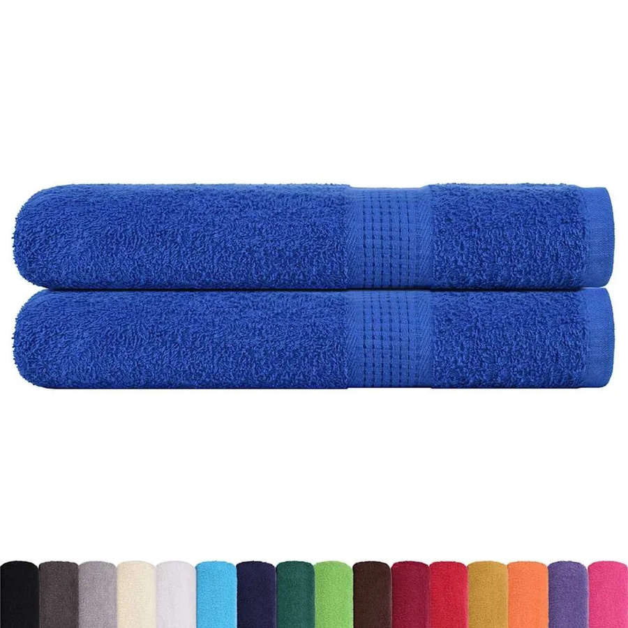 vidaXL Saunatücher 2er-Set aus 100% Baumwolle in Blau, B/H: 80 x 200 cm, 360 g/m² - Bild 2