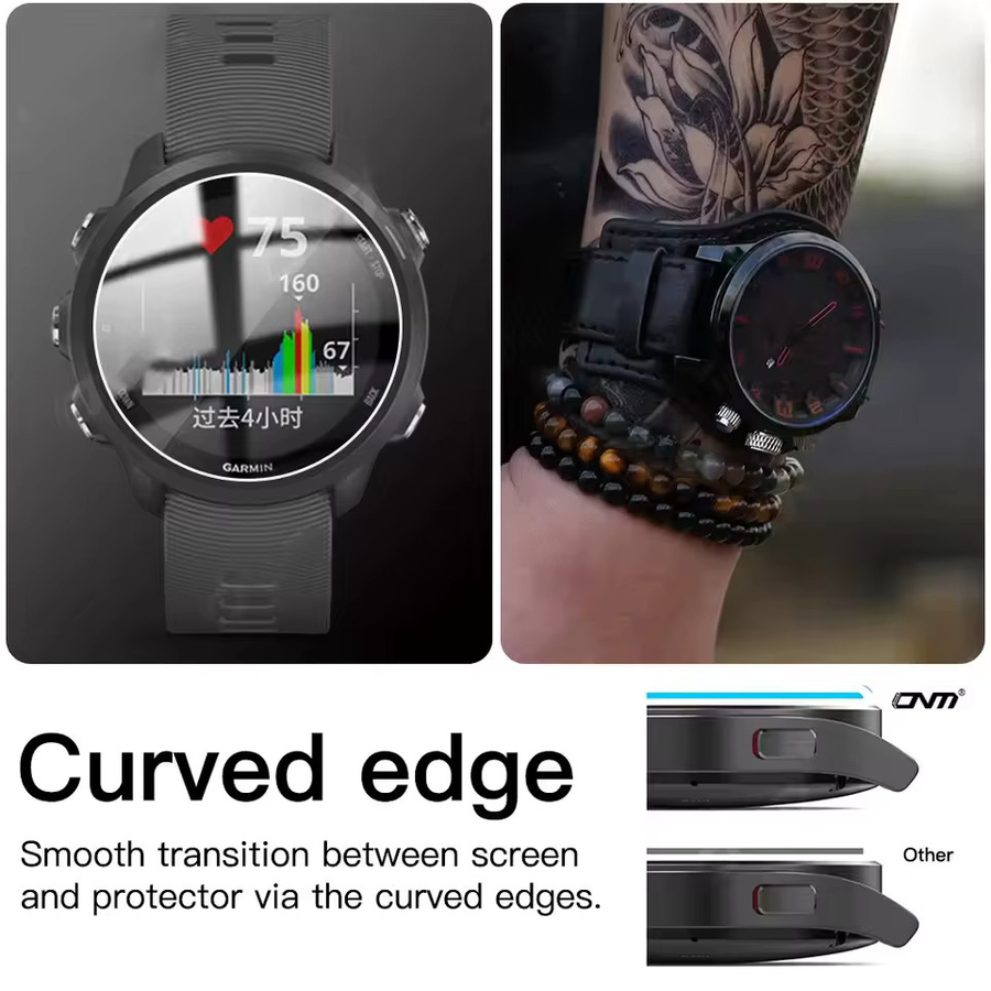 Set aus 3 bis 5 Displayschutzfolien aus gehärtetem Glas für Garmin Forerunner 955 945 255 245 Musik 55 in Transparent - Bild 6