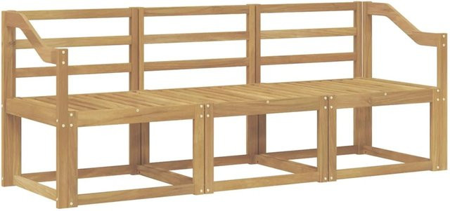 vidaXL Outdoor-Sofagarnitur 3-teilig aus Akazienholz in Weiß, B/T/H: 185,5 x 63 x 73 cm - Bild 1