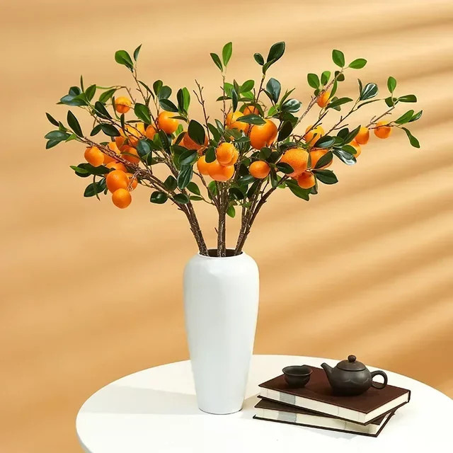 Künstliche Orangen als Dekoration für dein Zuhause, orangefarbenes Blumenarrangement aus Kunststoff für moderne Tischdekorationen und herbstliche Fotorequisiten - Bild 1