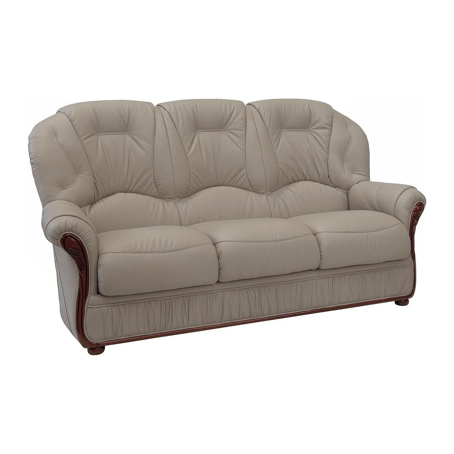 Vente-unique Sofa Daphne in Taupe mit Büffelleder, Breite: 183 cm - Bild 2