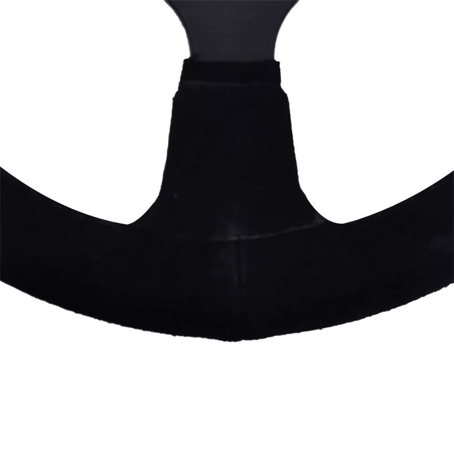 TIYPEOR Universal-Sportlenkrad aus Wildleder in Schwarz mit flacher Halterung, Durchmesser: 27 cm - Bild 5