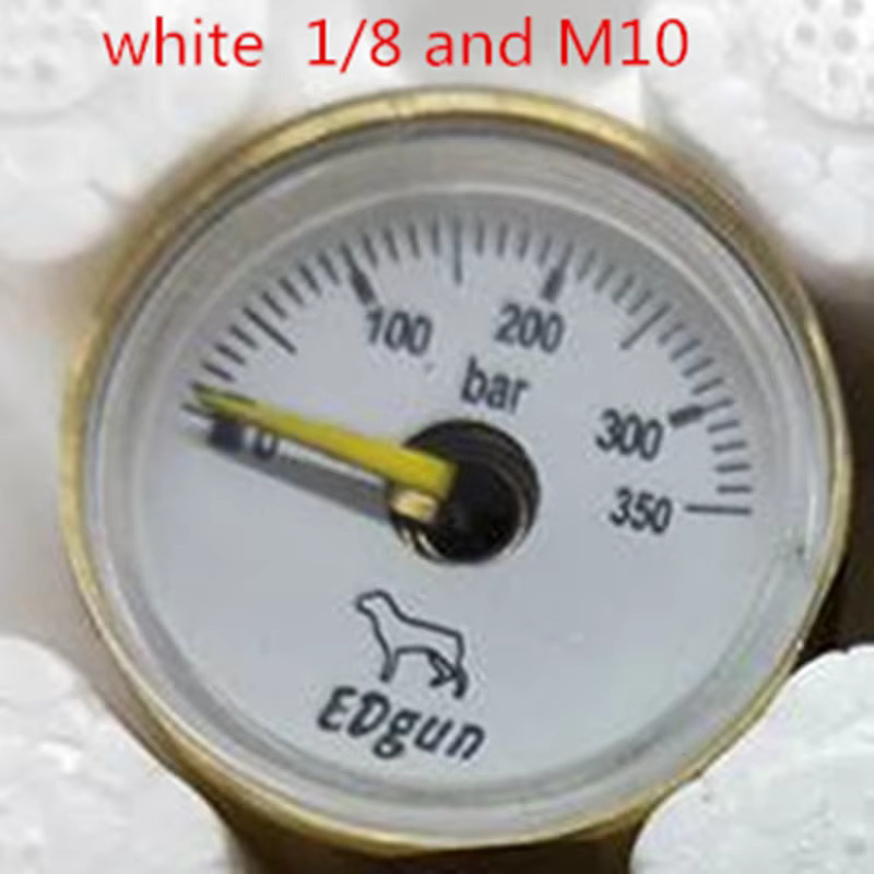 Mini-Luftdruckmessgerät aus Kupfer mit M10*1 G1/8 Zoll Anschluss, 350bar, Manometer mit Schwarz-Weiß-Zifferblatt und 28 mm Durchmesser - Bild 4