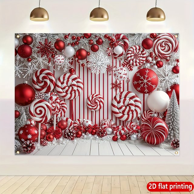 VIKAMA Christmas Candy Party Wandteppich Weihnachtsdekoration Multicolor - Bild 1