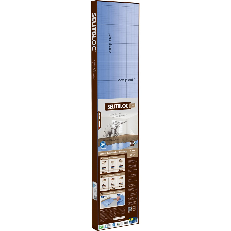 Selitbloc Trittschalldämmung Vinyl-Designbodenunterlage blau, 1 mm Stärke, 15 m² - Bild 2
