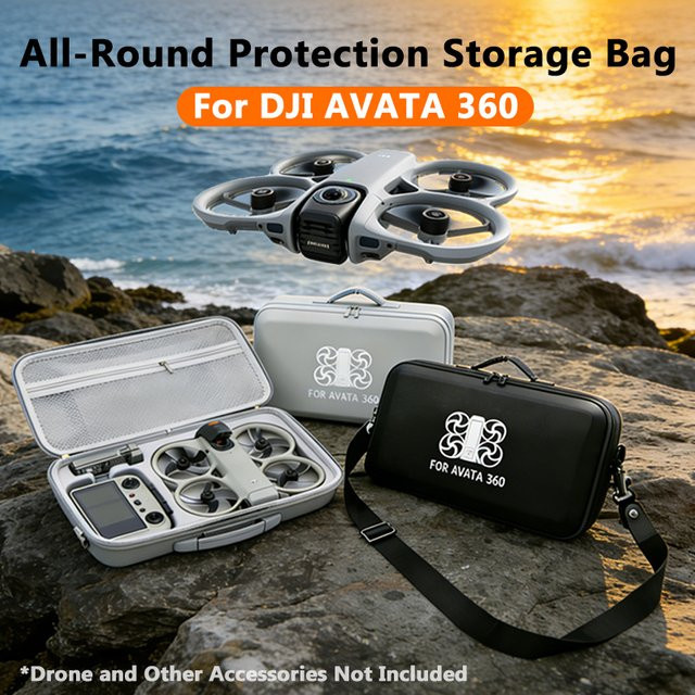 DJI Schultertasche aus PU-Leder für DJI Avata 360 und DJI RC-2 Fernbedienung, stoßfeste Kameratasche in Schwarz oder Grau - Bild 1