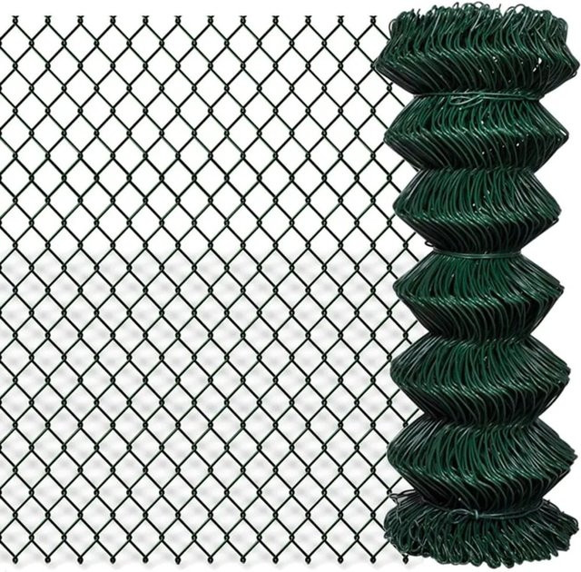 vidaXL Maschendrahtzaun aus Stahl in Grün, PVC-beschichtet, Höhe: 100 cm, Länge: 15 m - Bild 1
