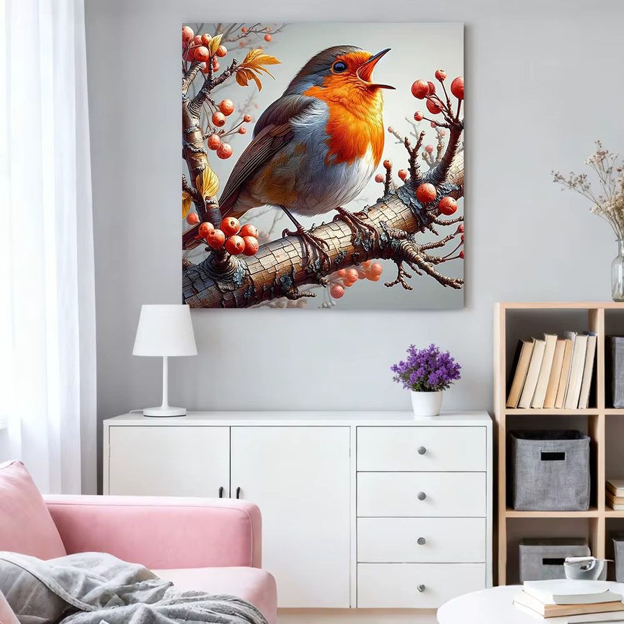 HUACAN Diamantmalerei Vogel Tier Mosaik DIY Strass-Bild in Multicolour, Durchmesser: 20 cm - Bild 3