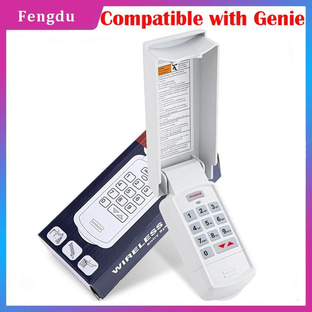 Kabellose Garagentoröffner-Tastatur in Weiß kompatibel mit Genie Intellicode und Overhead Door G3T-R, G1T-BX, GITR-3, GIT-1, Acsctg-Typ - Bild 1