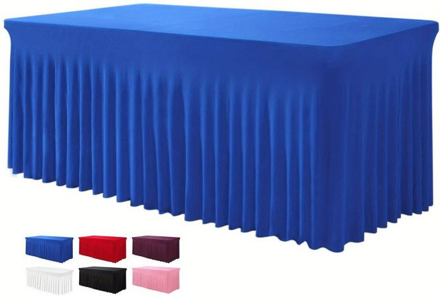 Mango Event Tischdecke rechteckig in Schwarz und Blau, knitterarm aus Polyester, ideal für Hochzeiten - Bild 1