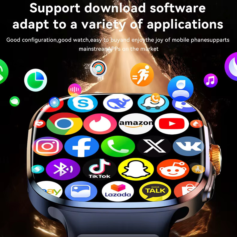 KAVSUMI Smartwatch mit 2,40 Zoll Display, 4G/5G, 190 Grad rotierbarer Kamera, GPS, WLAN und Android 10.0 in Schwarz - Bild 4