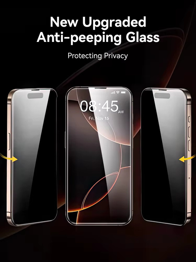 Joyroom Anti-Spy Privatsphäre Panzerglas für iPhone 17 Pro Max, iPhone 17 Pro, iPhone 17 und iPhone Air, transparent - Bild 2