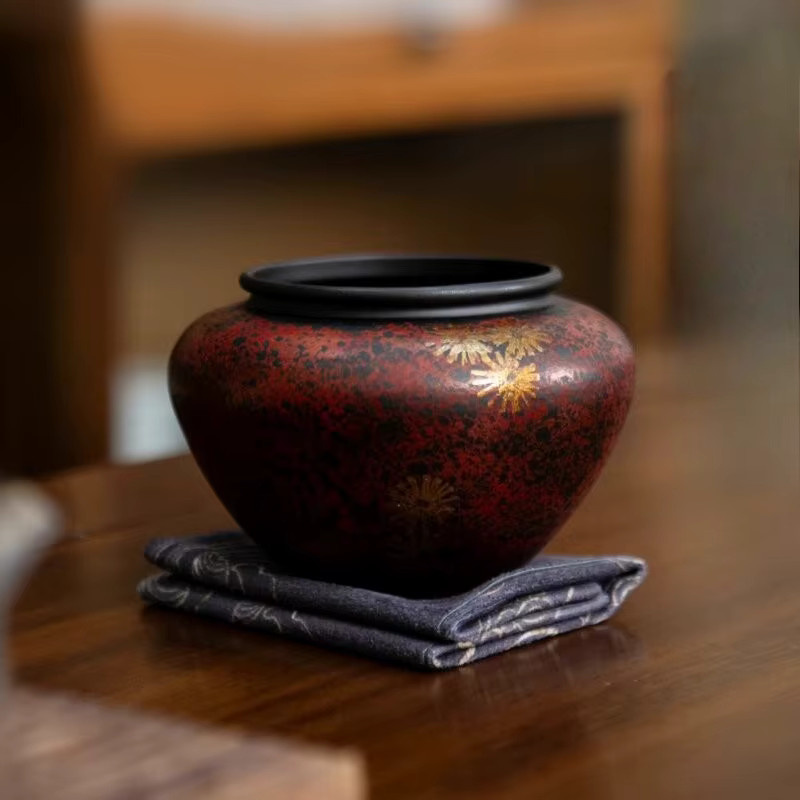 Jianshui Mini-Teetasse aus Eisen in Rotgold mit Rost-Optik für Chaxi-Teesets - Bild 2