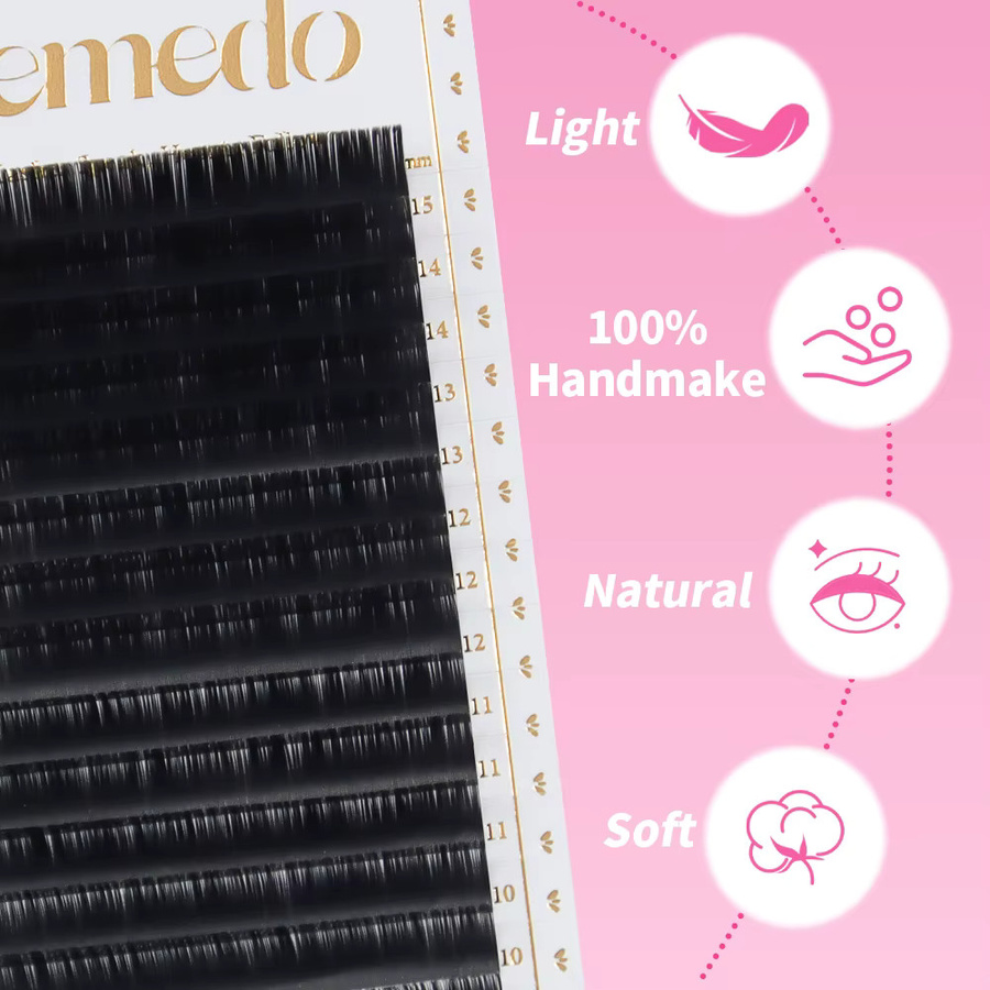 JEMEDO Einzelwimpernverlängerungen, 16 Reihen, B/C/D Curl, Unisex - Bild 4