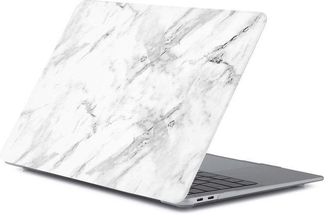 Marmor-Textur Laptop-Schutzhülle für Apple MacBook Air 15 2025 M4 A3241 und MacBook Pro M4 M3 M2 M1 in Weiß - Bild 1