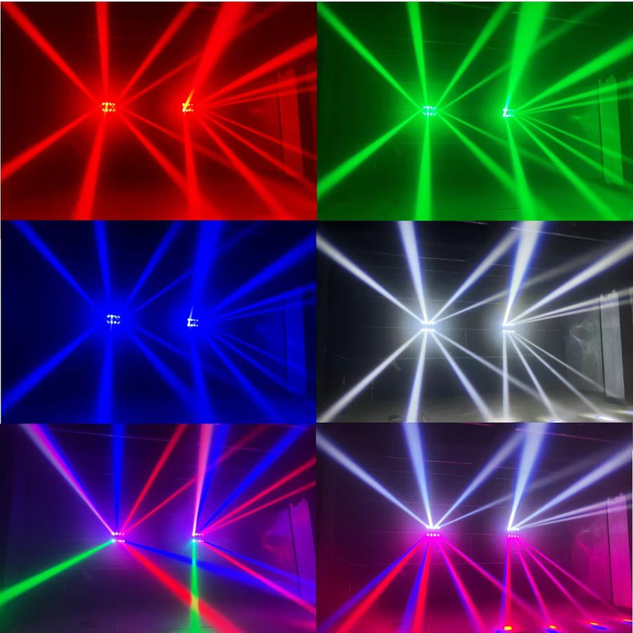 HYULIGHTS 2er Set LED Moving Head Wash Spinne mit 8x15W RGBW Strahl, Strobe und Warmlicht für DJ, Bar und Bühne - Bild 2