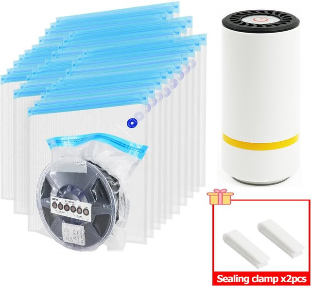 T-Trees Elektrische Mini Handheld Vakuumpumpe mit USB-C Anschluss in Weiß für 3D Drucker Filament Vakuum Aufbewahrungstaschen - Bild 1