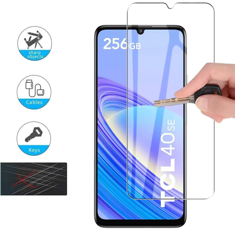 3er-Pack Displayschutzfolie aus gehärtetem Glas für TCL 40 SE, transparent, HD 9H, kratzfest und staubdicht - Bild 2