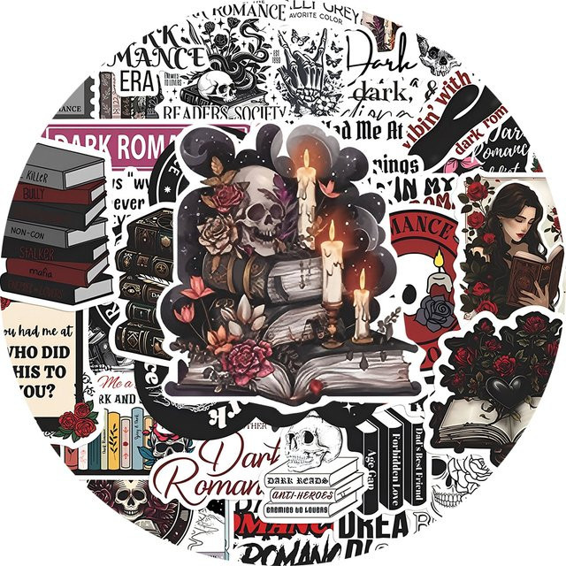 Rspctou Fantasy Cartoon Dark Romantik Reader Aufkleber, 10-teiliges Set - Bild 1