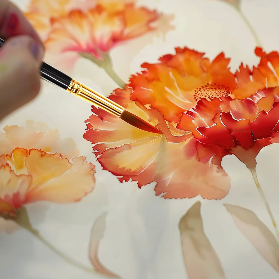 Yutiars Professional Artist Pinsel Set 12-teilig mit synthetischen Nylonborsten für Aquarell, Öl, Acryl und Gesichtsbemalung - Bild 4