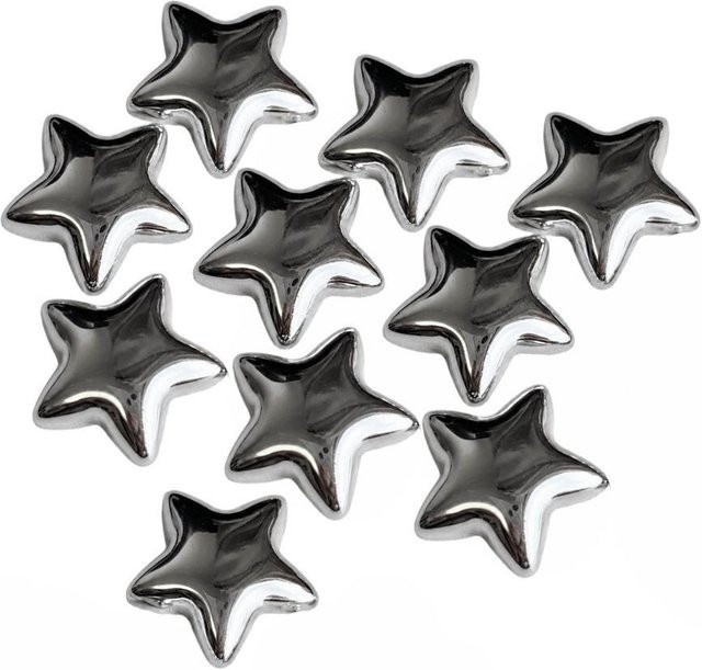 AikeA Kühlschrankmagnet Multipack mit silbernen Sternen als Fotowandbefestigung, Durchmesser: 2,4 cm - Bild 1