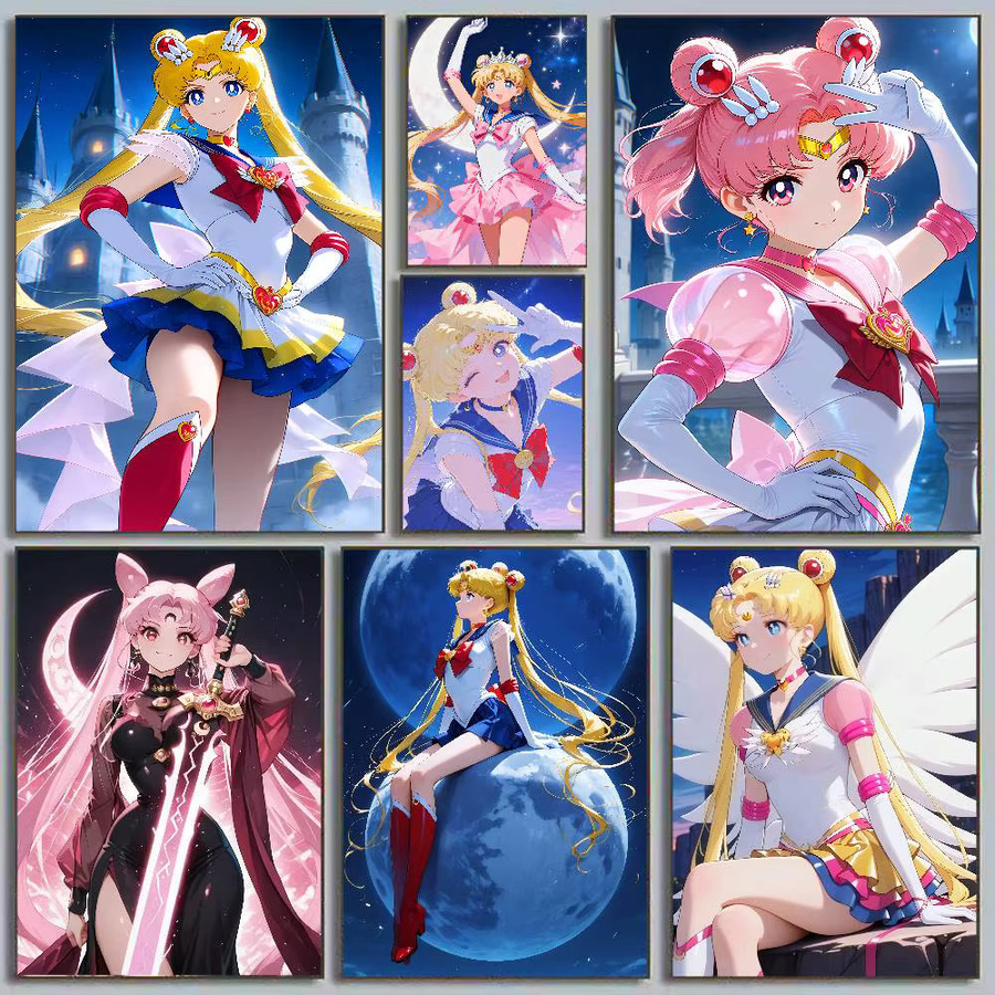 Sailor Moon Anime-Poster Sailor Mercury Ami Mizuno als HD-Leinwand-Wandkunst in Mehrfarbig - Bild 4