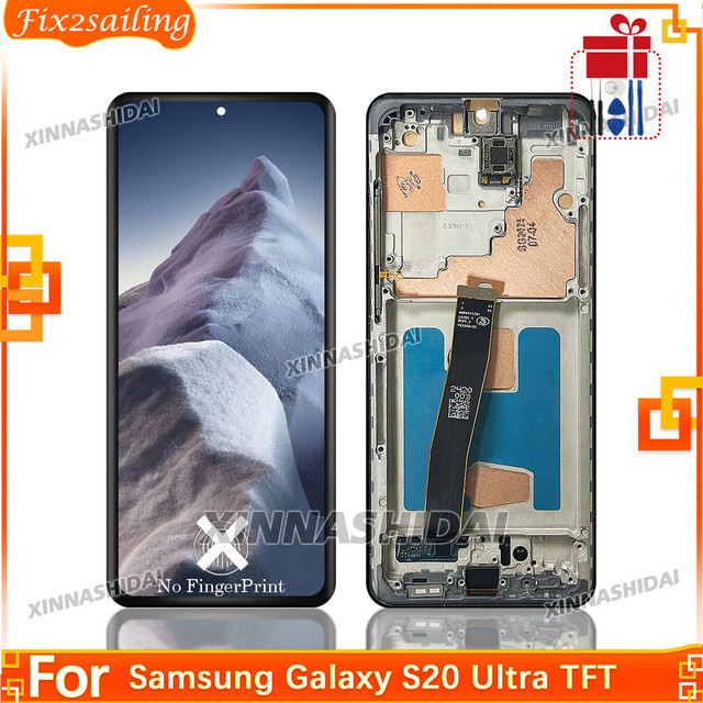 Samsung Galaxy S20 Ultra LCD Display mit TFT Touch Digitizer Ersatzteil Montage in Schwarz oder Grau - Bild 1