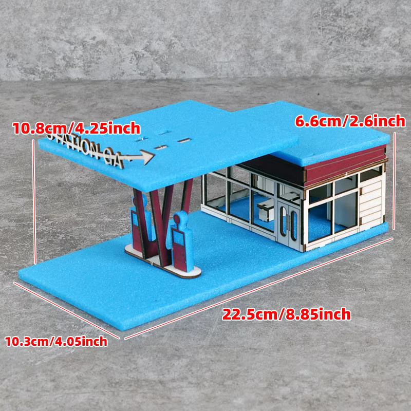 Cor Architekturmodell-Bausatz Miniatur-Tankstelle, 1:64 - Bild 2