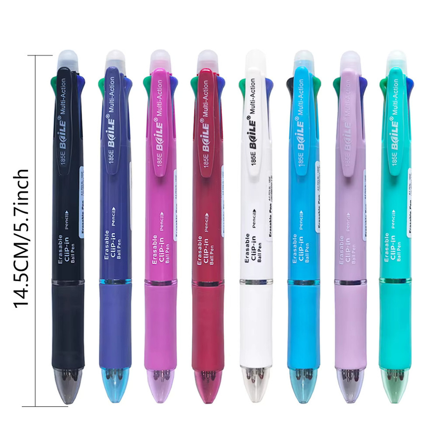 MROOFUL 5-in-1 löschbare Gelstifte in Mehrfarben mit austauschbaren Minen 0,7 mm und automatischem Bleistift 0,5 mm - Bild 2