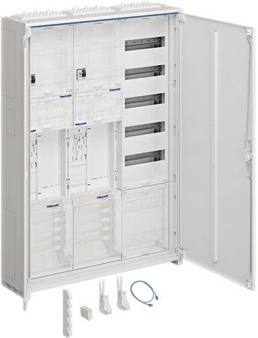 Hager ZB33SEH25LS Komplettschrank Aufputz aus Stahl in Weiß, Höhe: 110,0 cm, Breite: 20,5 cm, Tiefe: 20,5 cm - Bild 1