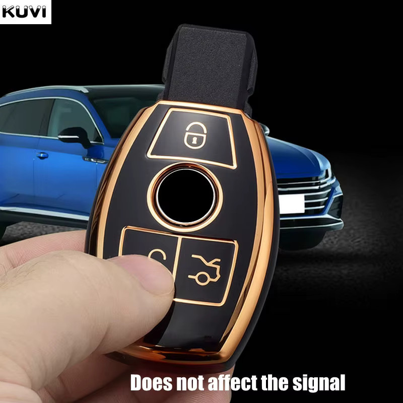 Kuvi Smart Schlüsselanhänger Fall Abdeckung aus TPU für Mercedes Benz W205 W213 W204 W176 W212 W177 GLC CLA AMG A B C E S G Klasse - Bild 3