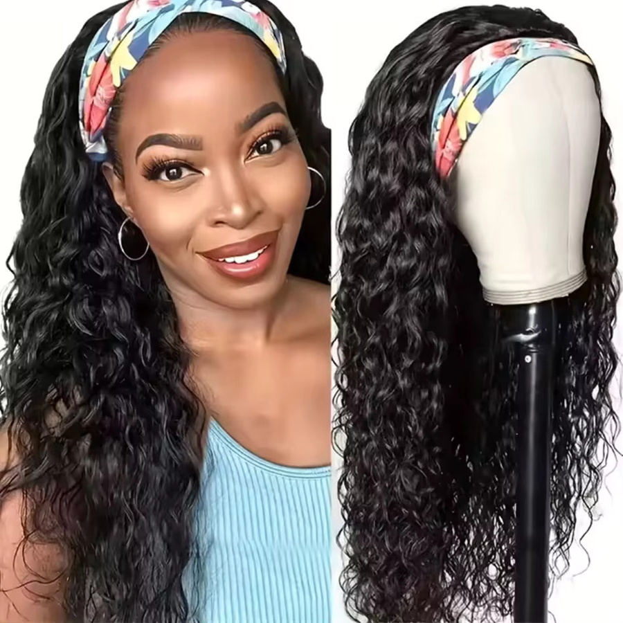 FIUMER Deep Wave Ice Silk Stirnbandperücke, Echthaarperücke, 300% Dichte - Bild 2