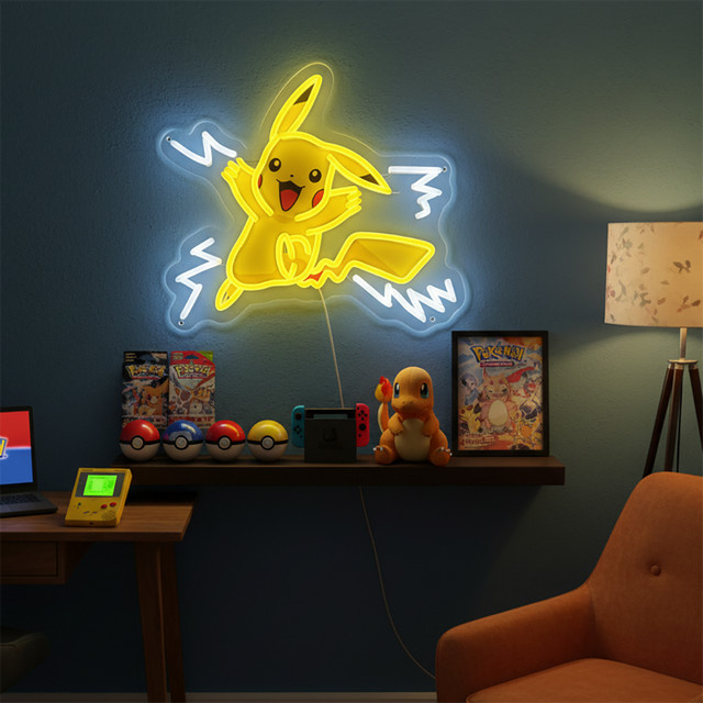 Bandai Pokemon Pikachu Acryl Neon LED Licht in Gelb mit transparentem Effekt für dein Zuhause - Bild 1