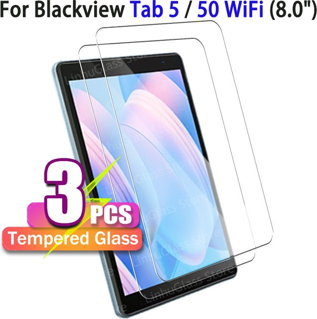 Blackview Displayschutzfolie aus gehärtetem Glas für Tab 5 / Tab 50 WIFI 8,0 Zoll, transparent, bruchsicher und kratzfest - Bild 1