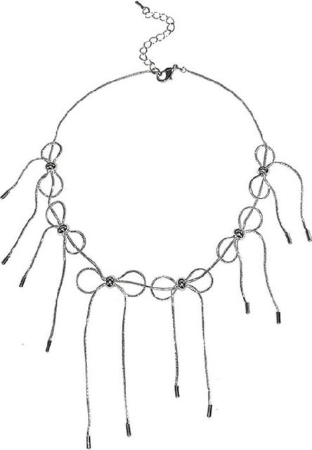 Halskette Schleife Knoten, Silber, Messing, Damen - Bild 1