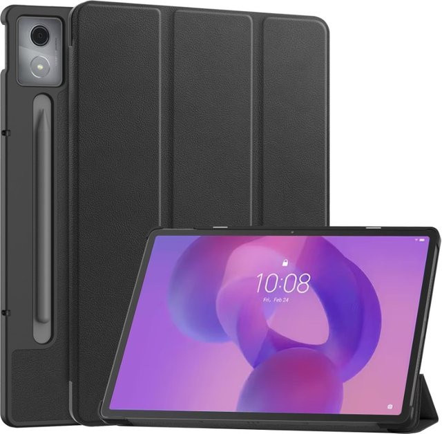 Lenovo Smart Case für Idea Tab Pro 12,7 Zoll 2025 Magnetische Klapphülle aus PU Leder in Schwarz - Bild 1
