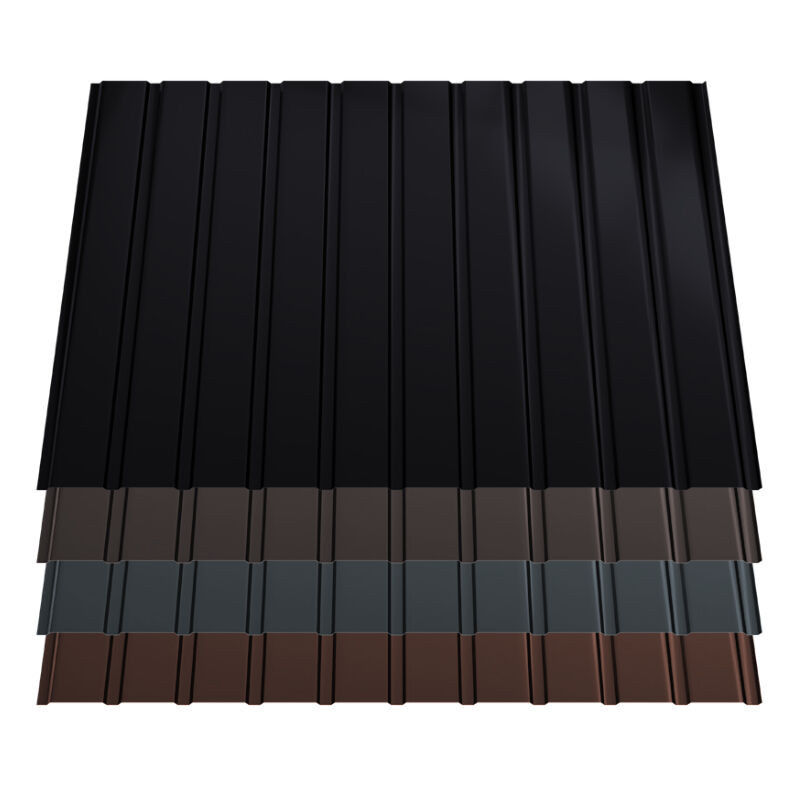 Trapezblech T7 Wand Blachotrapez GmbH aus Stahl in Schwarz mit 35 µm Mattpolyester Beschichtung, Dicke: 0,50 mm, Breite: 120,0 cm - Bild 1