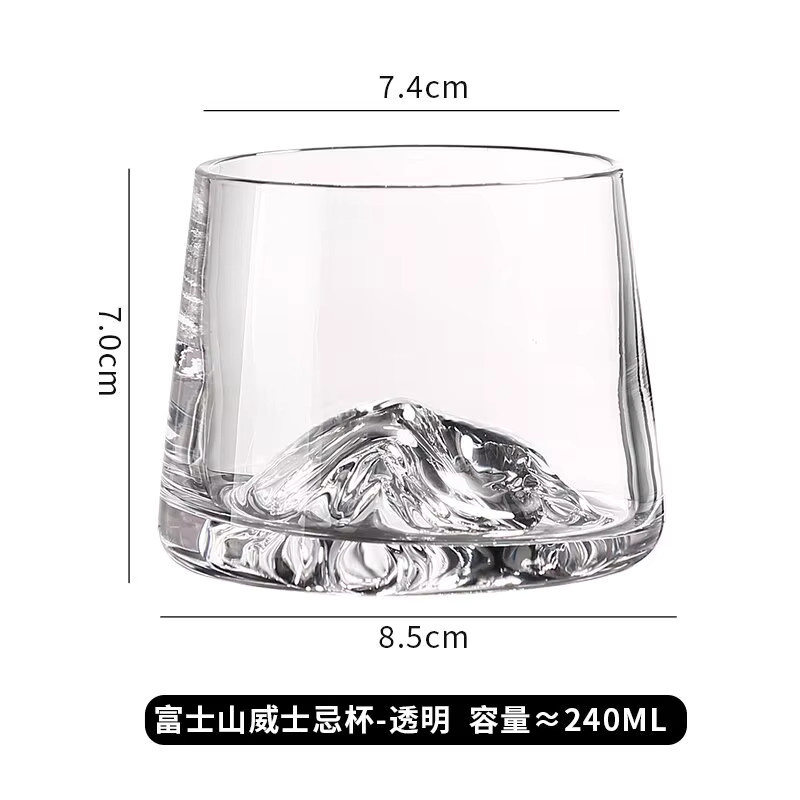 Kristallglas-Whiskybecher im Eisberg-Design, transparenter Tumbler für Likör, Wodka, Tequila und Cocktails - Bild 5