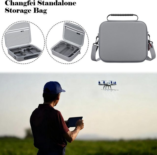 Stoßfeste DJI NEO 2 Aufbewahrungstasche aus PU-Material in Grau - Bild 1