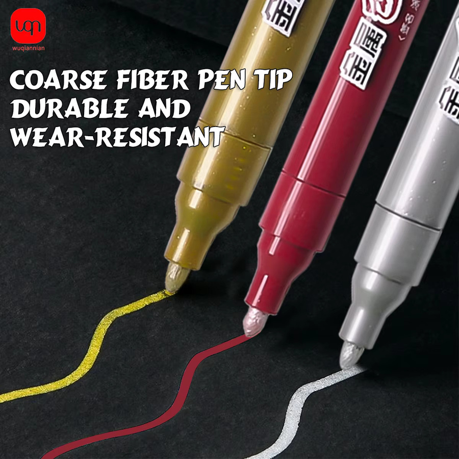WQN Metall Pinselstift-Set für Comic, Basteln und Handmalerei in Gold, Silber und Burgunderrot - Bild 4