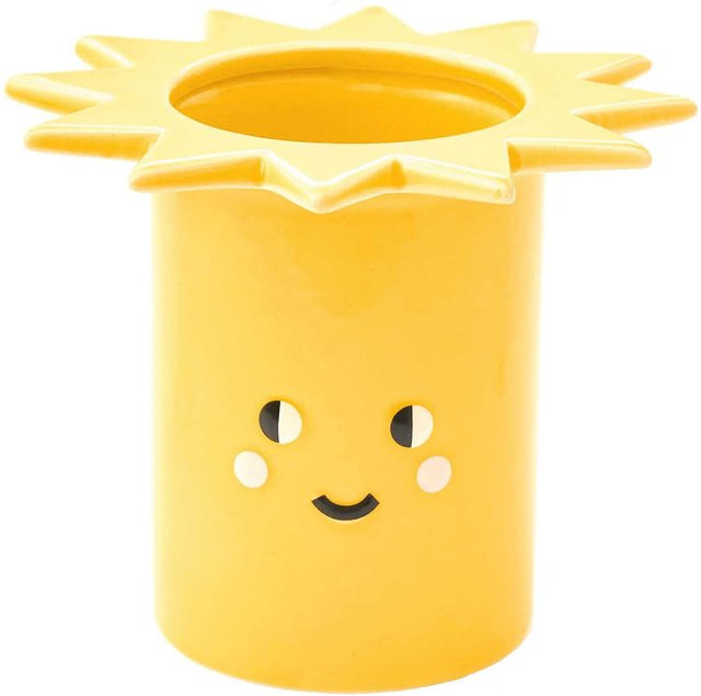 Rico Design Keramik Vase Sonne in Gelb, B/T/H: 14 x 14 x 11,5 cm - Bild 1