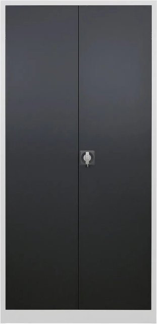PROREGAL Flügeltürschrank Owl aus Metall mit 4 Fachböden und Schloss, Anthrazitgrau, H x B x T: 195 x 95 x 60 cm - Bild 1