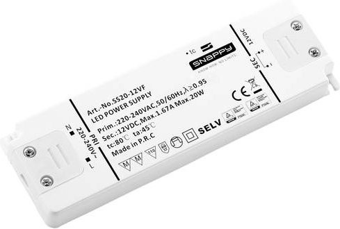 Dehner Elektronik SS 20-12VF LED-Trafo Konstantspannung 20W 1.67A 12 V/DC in Weiß - Bild 1