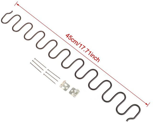 Langfa Ersatzfedern für Sofasessel mit Clips aus Stahl in Schwarz, Länge: 45 cm - Bild 1