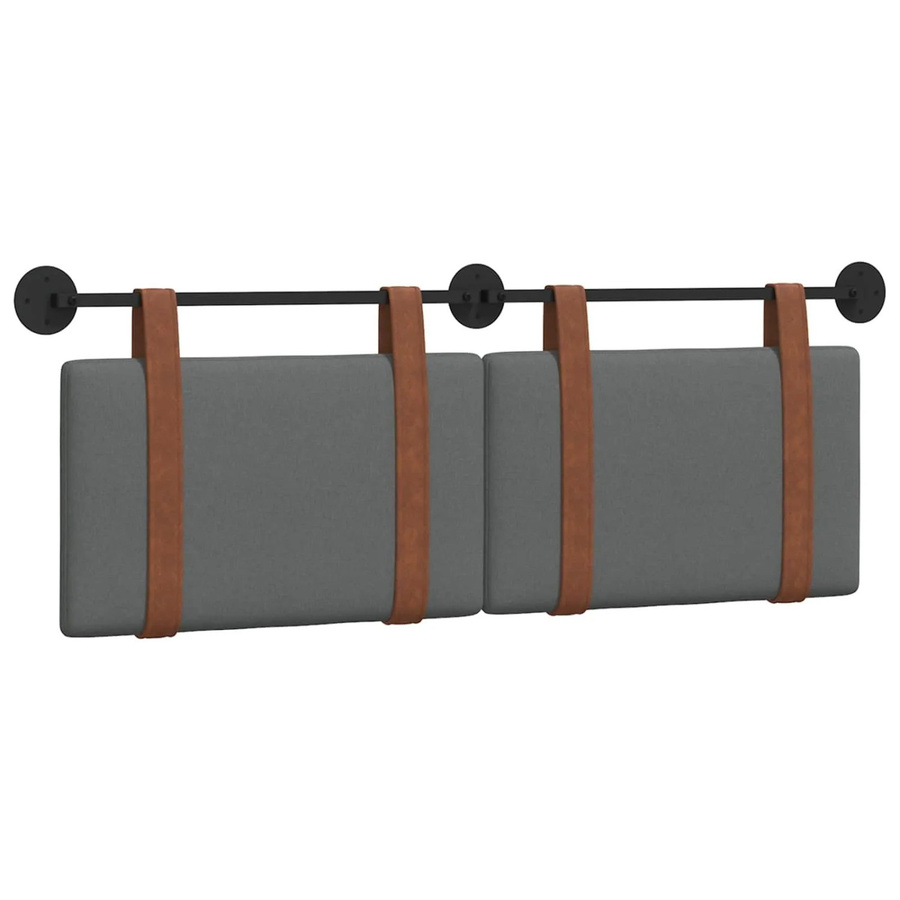 vidaXL Polsterpaneel Hängevorderseite Dunkelgrau mit Kunstleder-Optik B/H/T: 150 x 55 x 5 cm - Bild 2