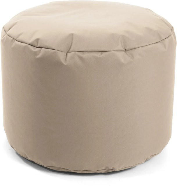 mokebo Outdoor Pouf Hocker in Beige Khaki mit EPS-Perlen Füllung und wetterfestem Bezug - Bild 1